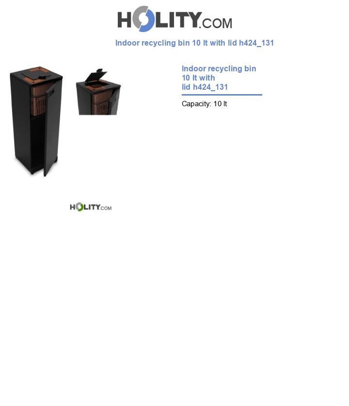 Indoor recycling bin 10 lt with lid h424_131