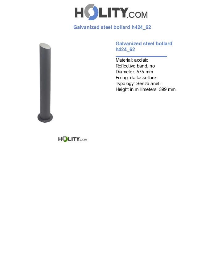 Galvanized steel bollard h424_62