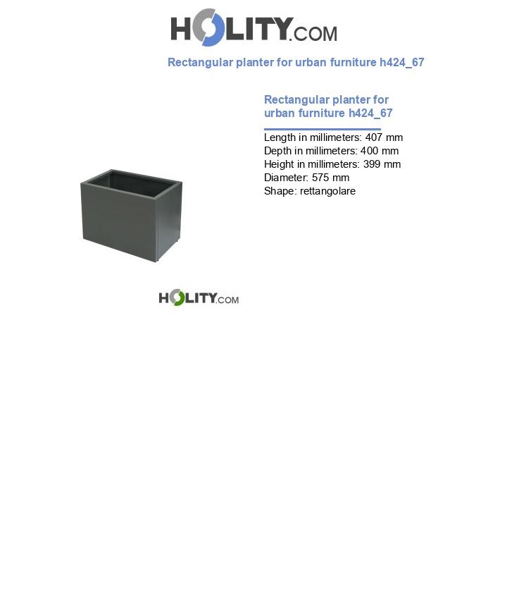 Rectangular planter for urban furniture h424_67