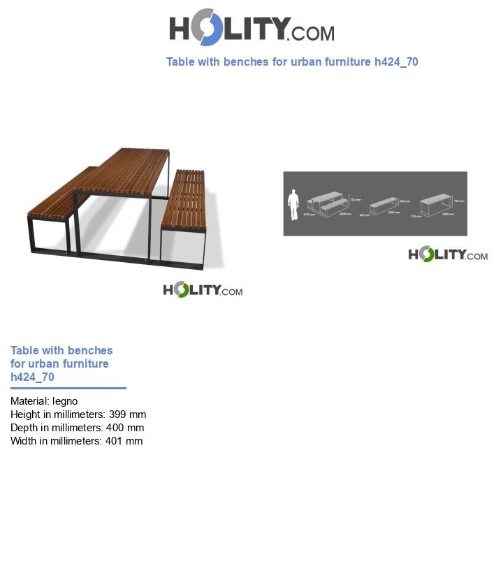Table with benches for urban furniture h424_70