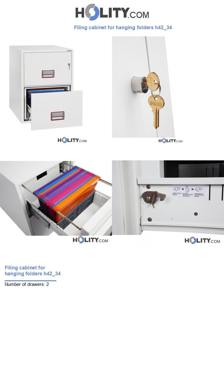 Filing cabinet for hanging folders h42_34