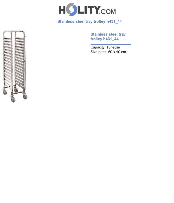 Stainless steel tray trolley h431_44