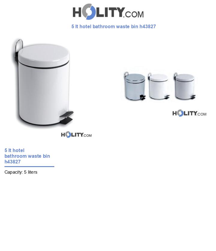 5 lt hotel bathroom waste bin h43827