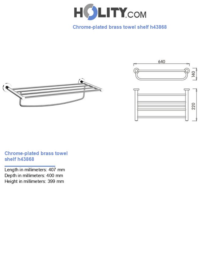 Chrome-plated brass towel shelf h43868