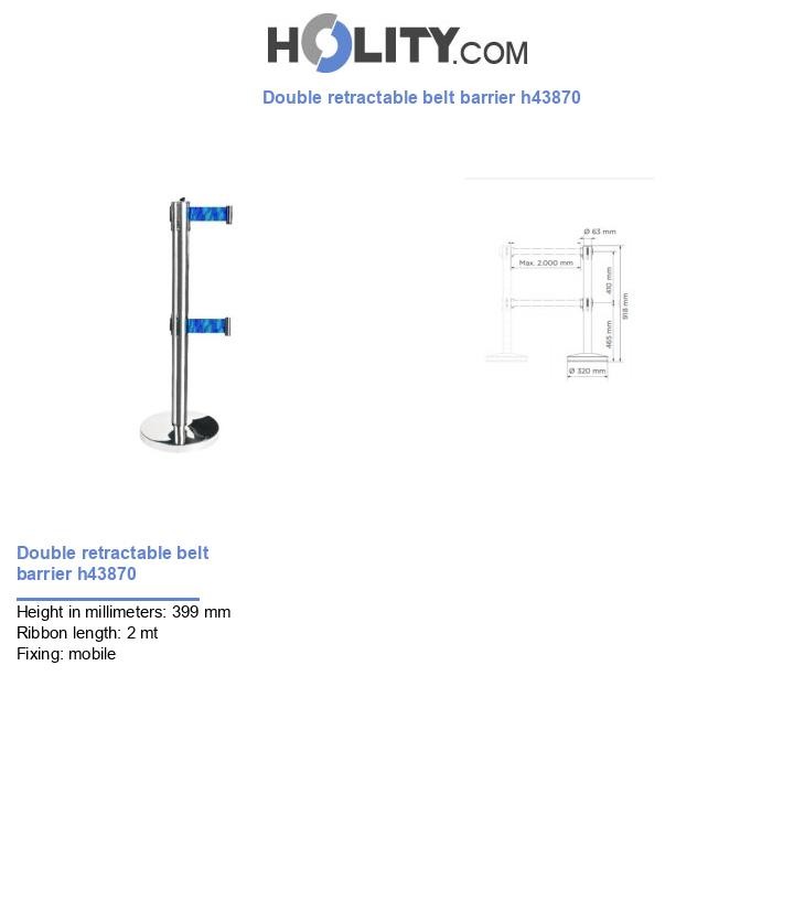 Double retractable belt barrier h43870