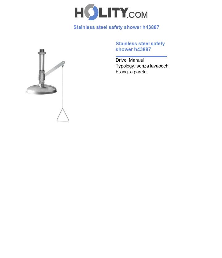Stainless steel safety shower h43887