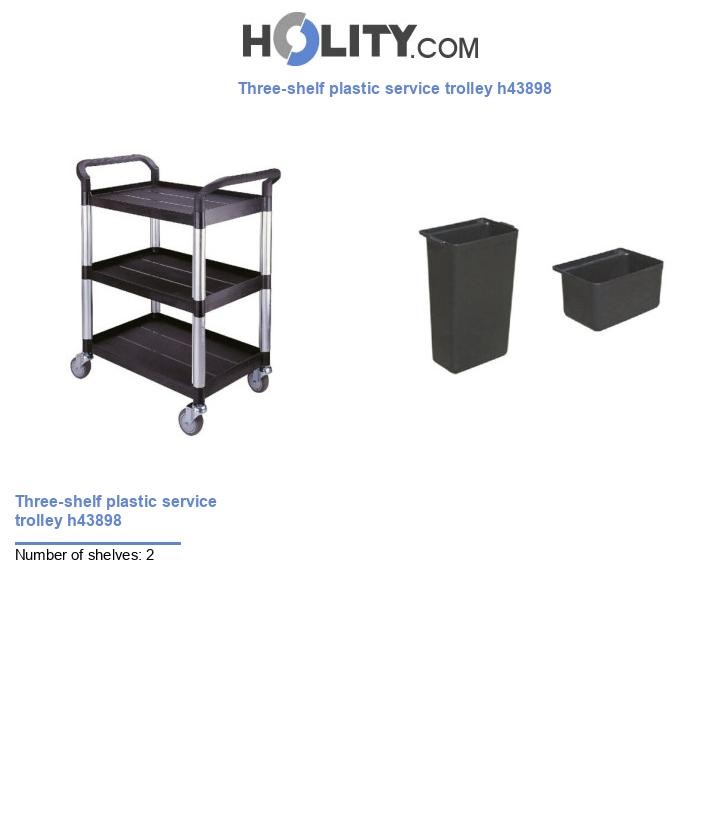 Three-shelf plastic service trolley h43898