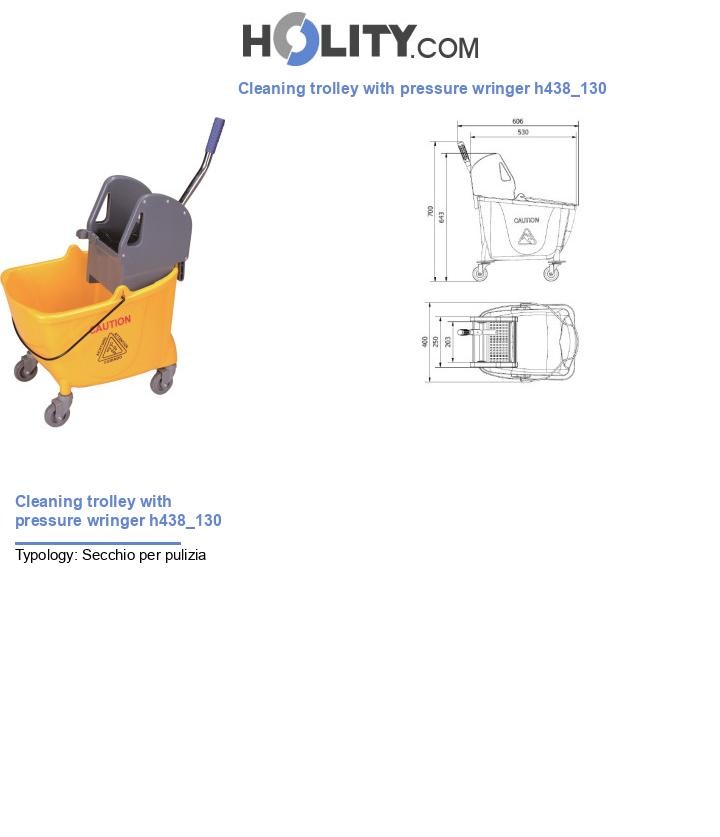 Cleaning trolley with pressure wringer h438_130