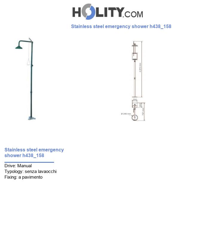 Stainless steel emergency shower h438_158
