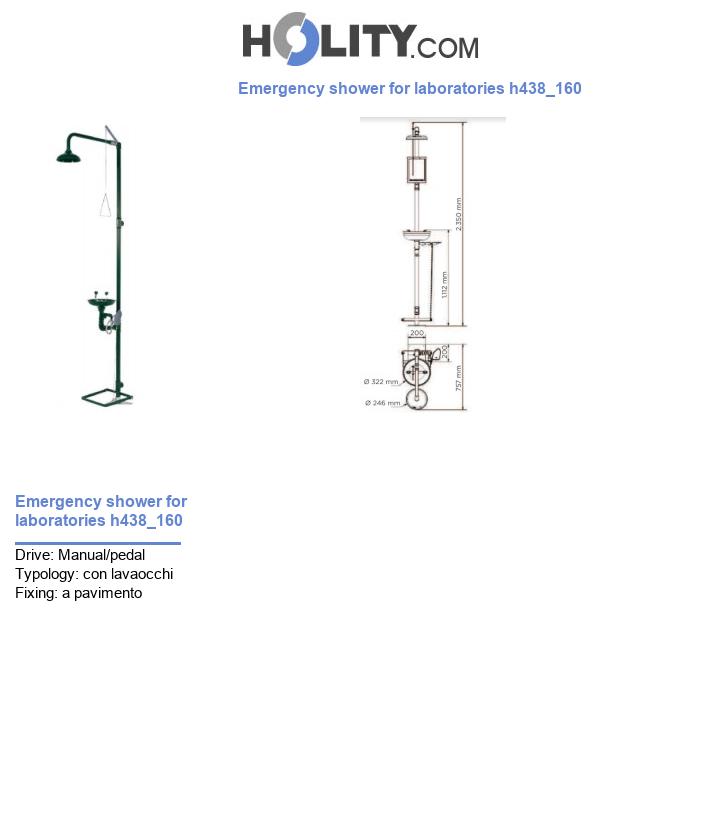 Emergency shower for laboratories h438_160