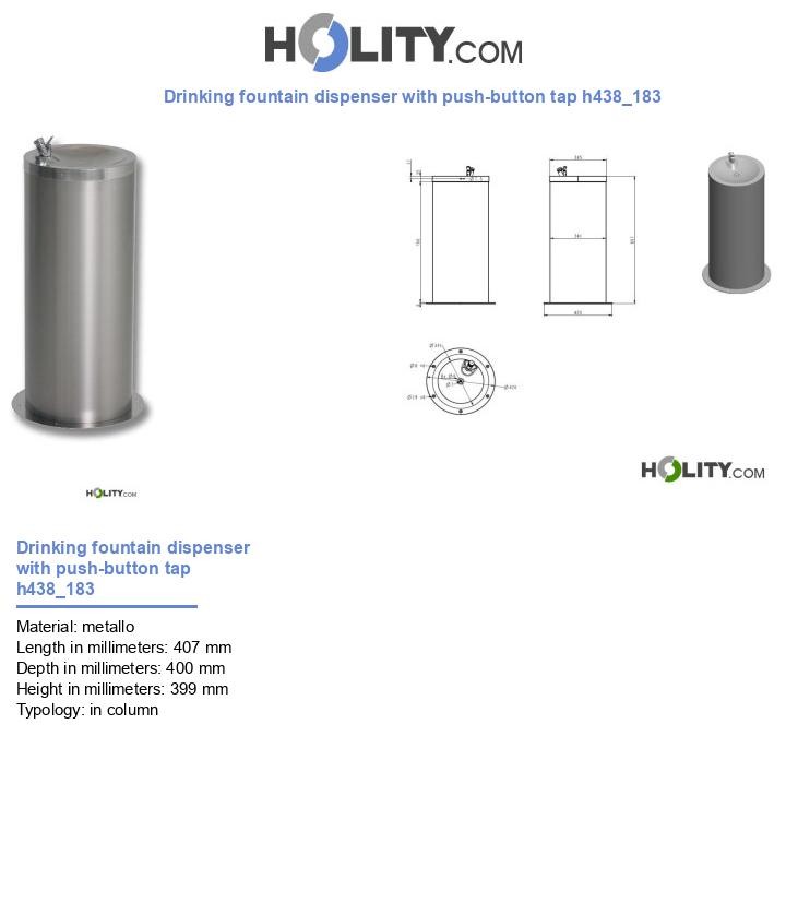 Drinking fountain dispenser with push-button tap h438_183