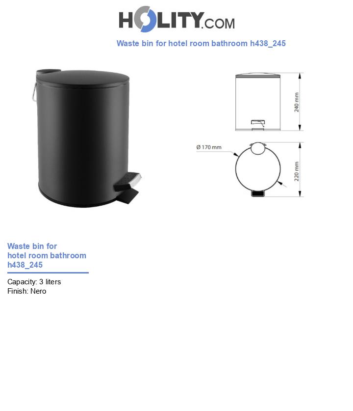 Waste bin for hotel room bathroom h438_245