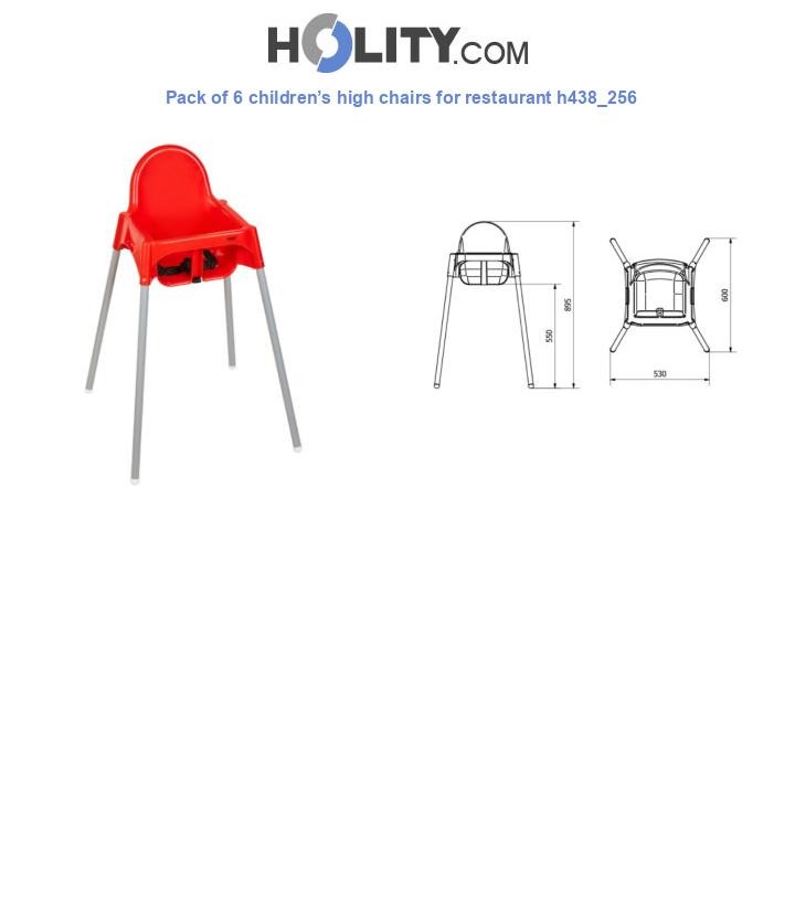 Pack of 6 children’s high chairs for restaurant h438_256