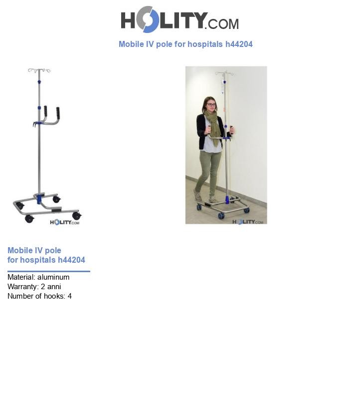 Mobile IV pole for hospitals h44204
