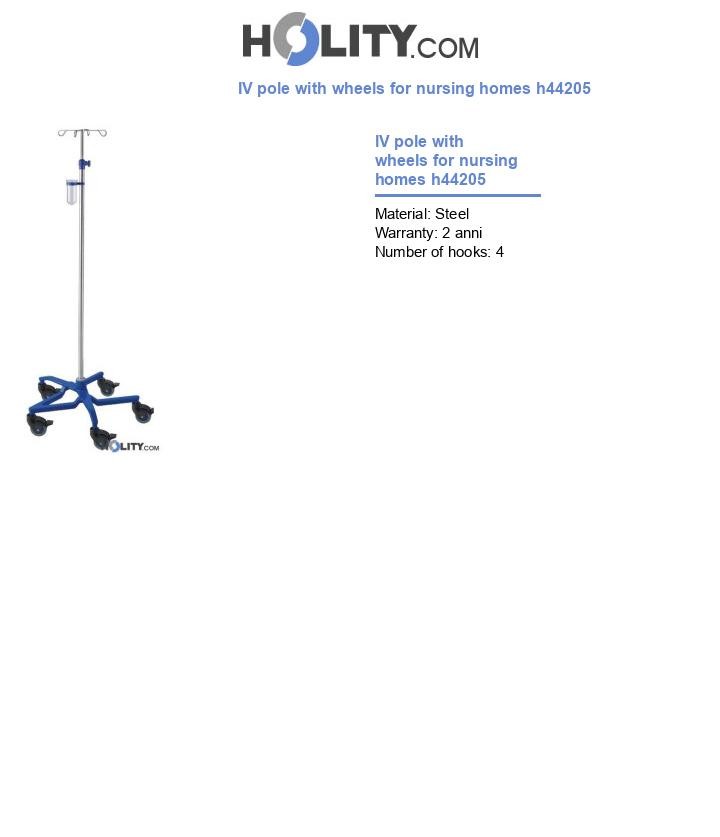 IV pole with wheels for nursing homes h44205