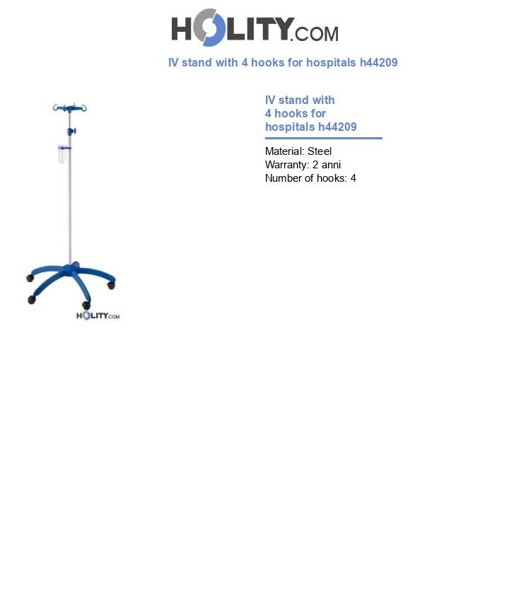 IV stand with 4 hooks for hospitals h44209