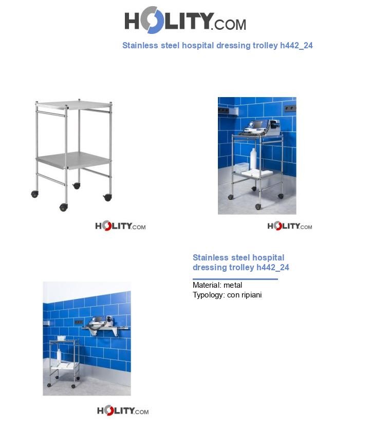 Stainless steel hospital dressing trolley h442_24