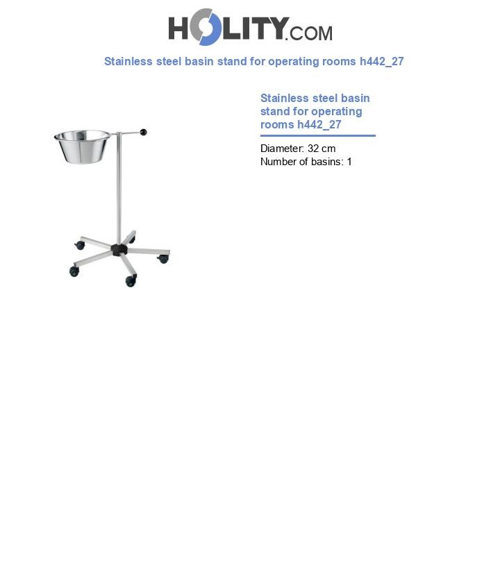 Stainless steel basin stand for operating rooms h442_27