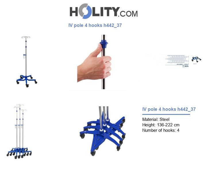 IV pole 4 hooks h442_37