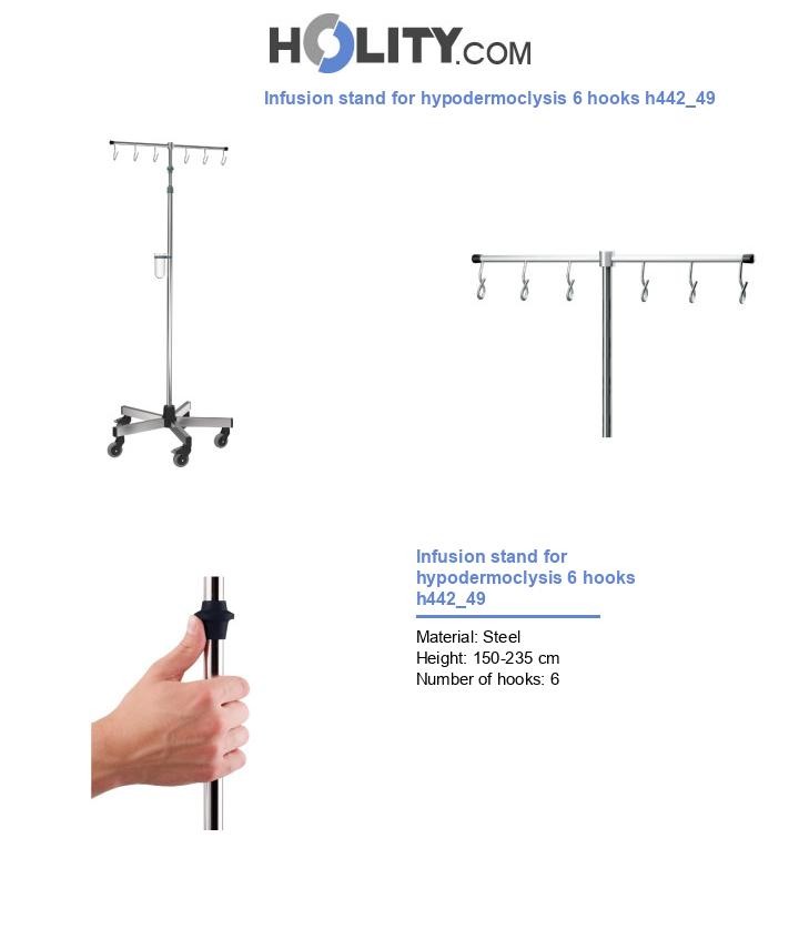 Infusion stand for hypodermoclysis 6 hooks h442_49