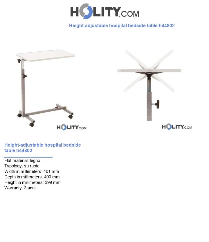 Height-adjustable hospital bedside table h44802