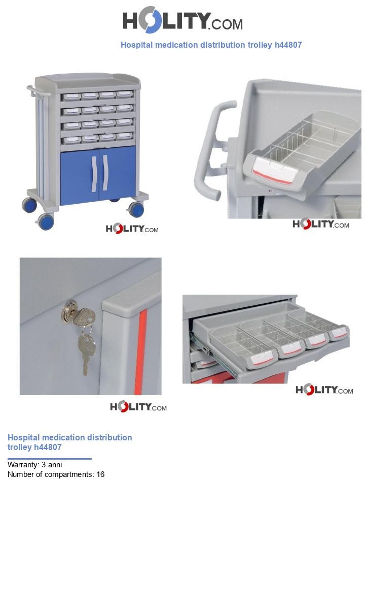 Hospital medication distribution trolley h44807