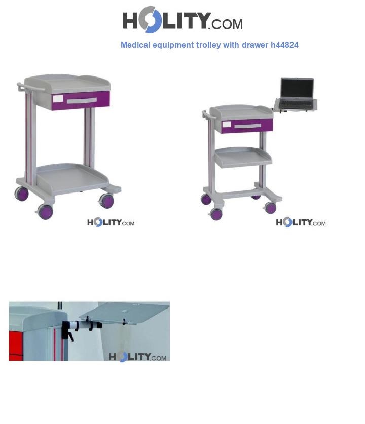 Medical equipment trolley with drawer h44824