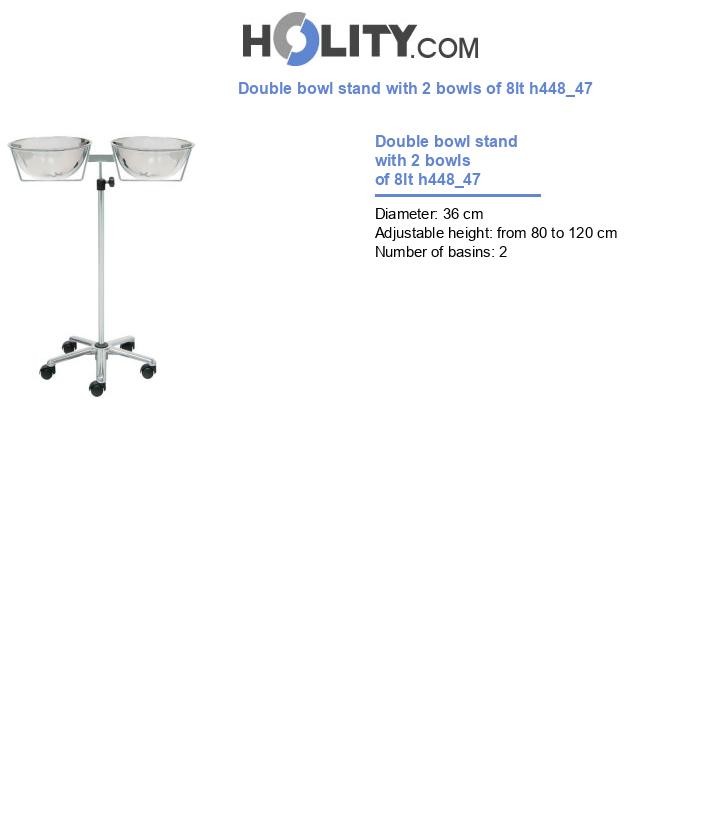 Double bowl stand with 2 bowls of 8lt h448_47
