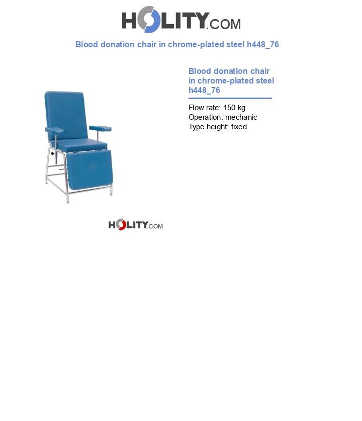 Blood donation chair in chrome-plated steel h448_76