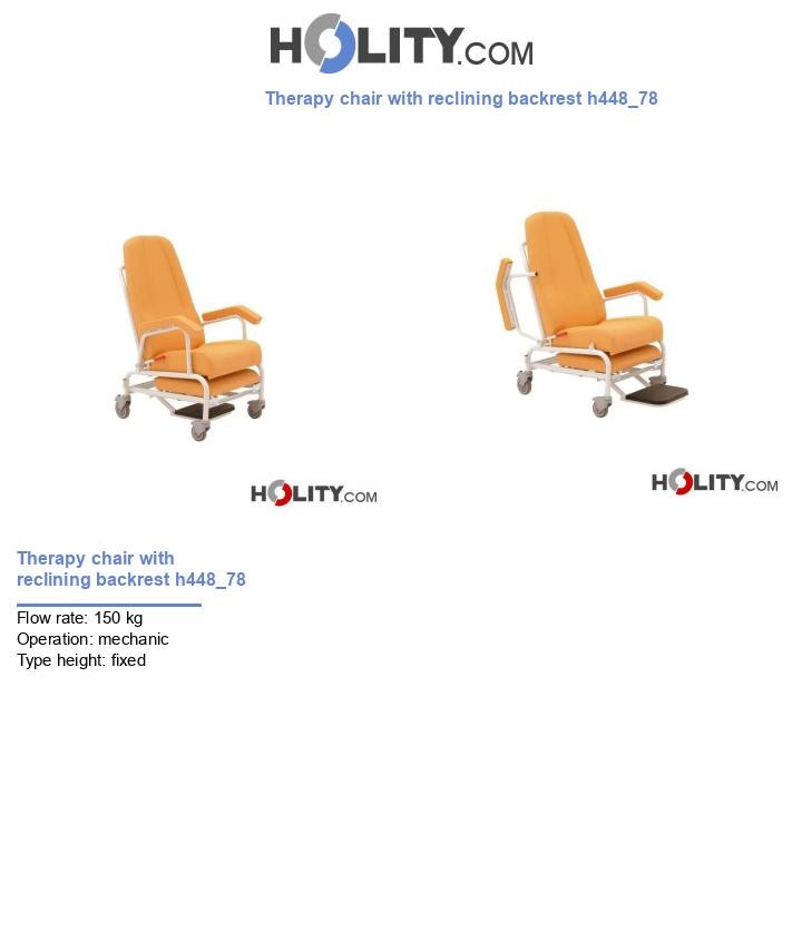 Therapy chair with reclining backrest h448_78