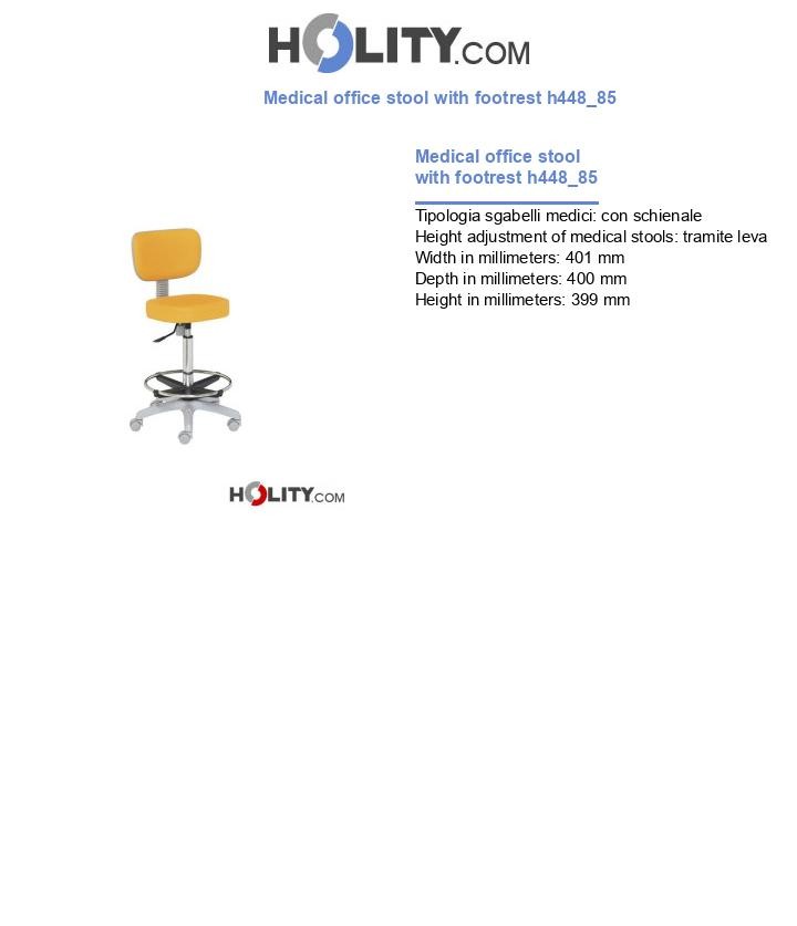 Medical office stool with footrest h448_85