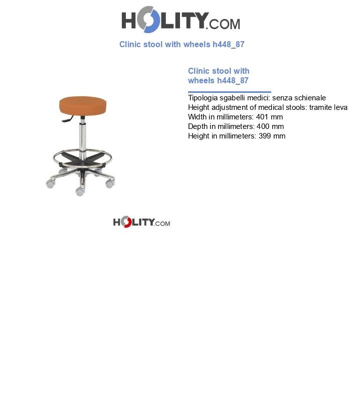 Clinic stool with wheels h448_87