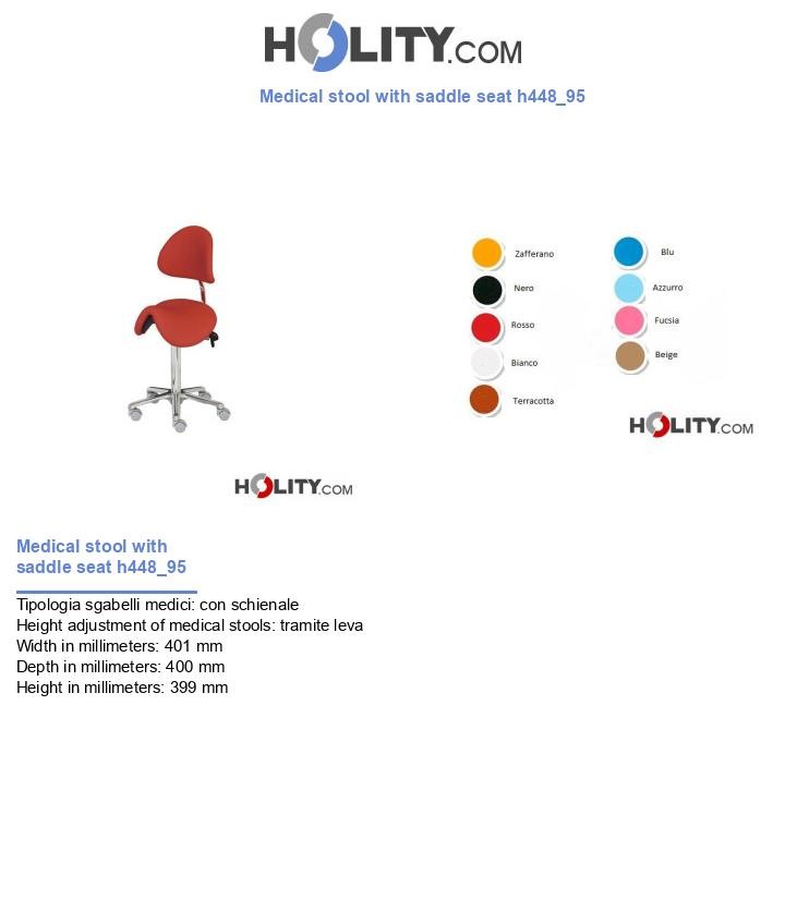 Medical stool with saddle seat h448_95
