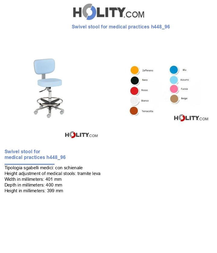 Swivel stool for medical practices h448_96