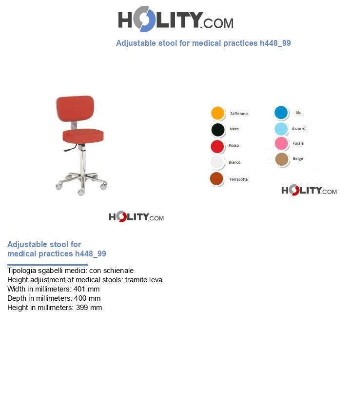 Adjustable stool for medical practices h448_99