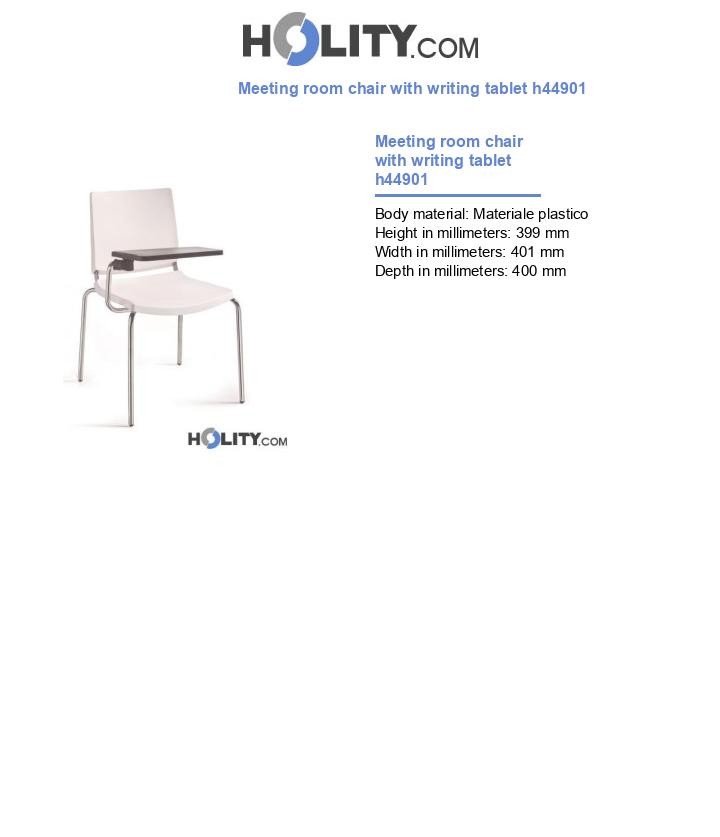 Meeting room chair with writing tablet h44901