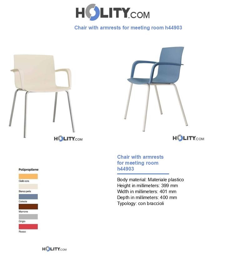 Chair with armrests for meeting room h44903
