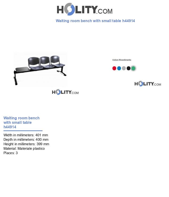 Waiting room bench with small table h44914