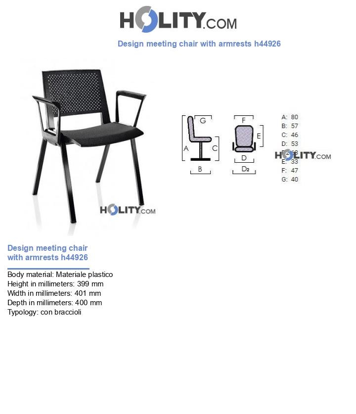 Design meeting chair with armrests h44926