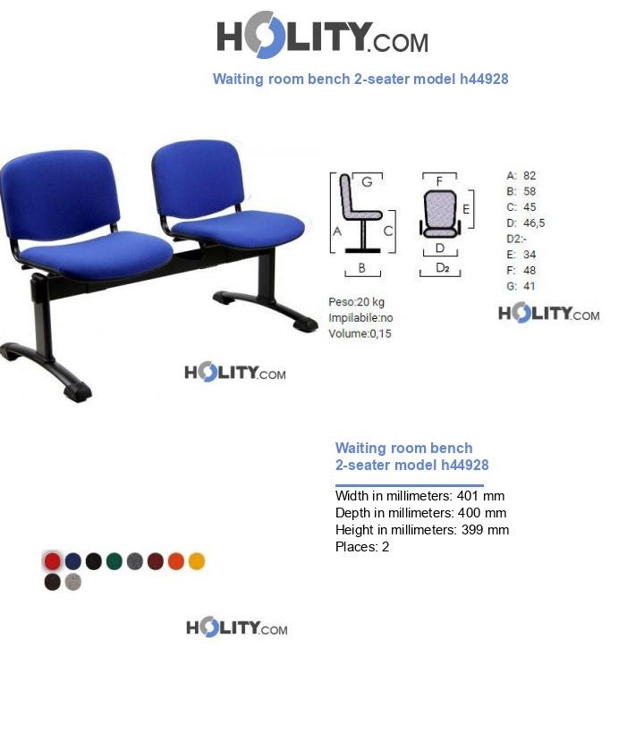 Waiting room bench 2-seater model h44928