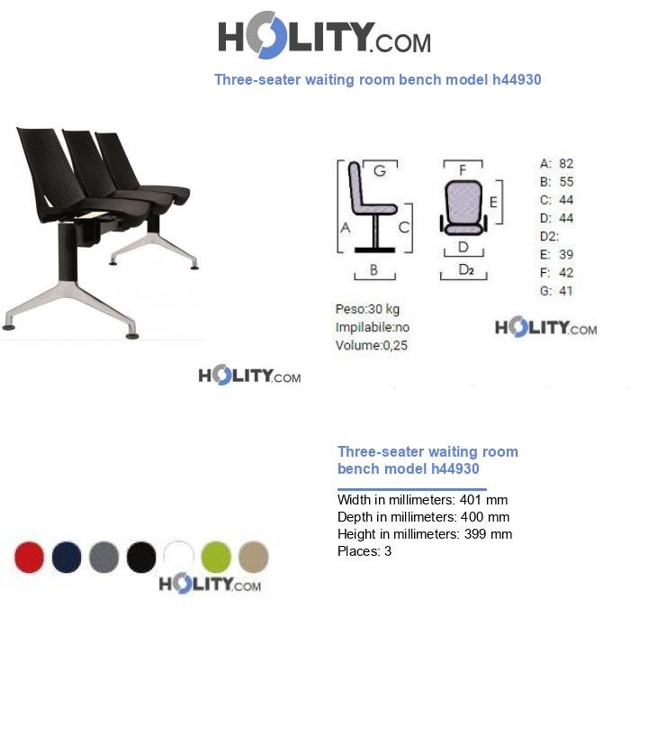 Three-seater waiting room bench model h44930