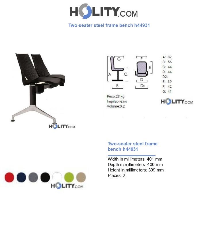 Two-seater steel frame bench h44931