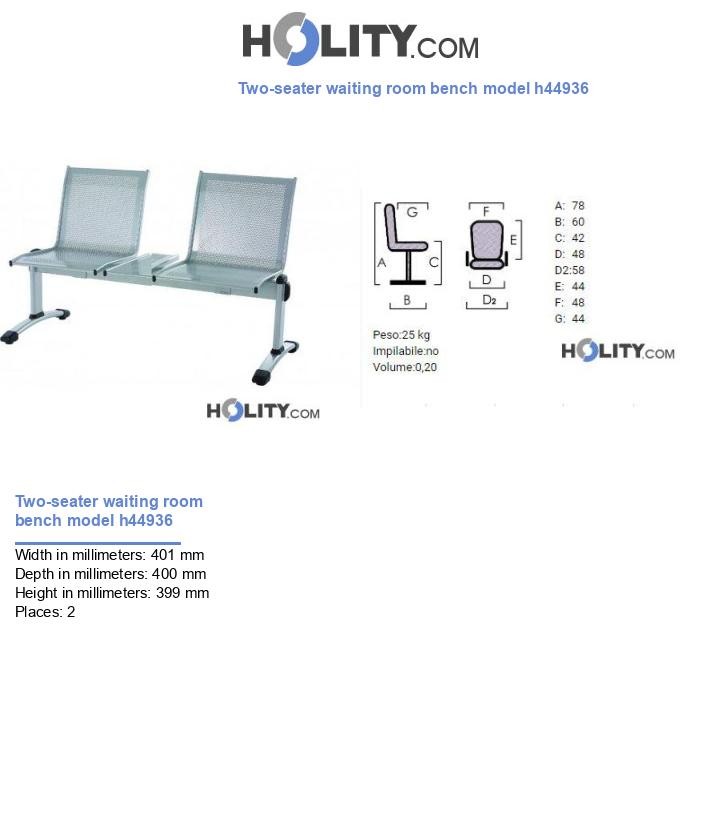 Two-seater waiting room bench model h44936