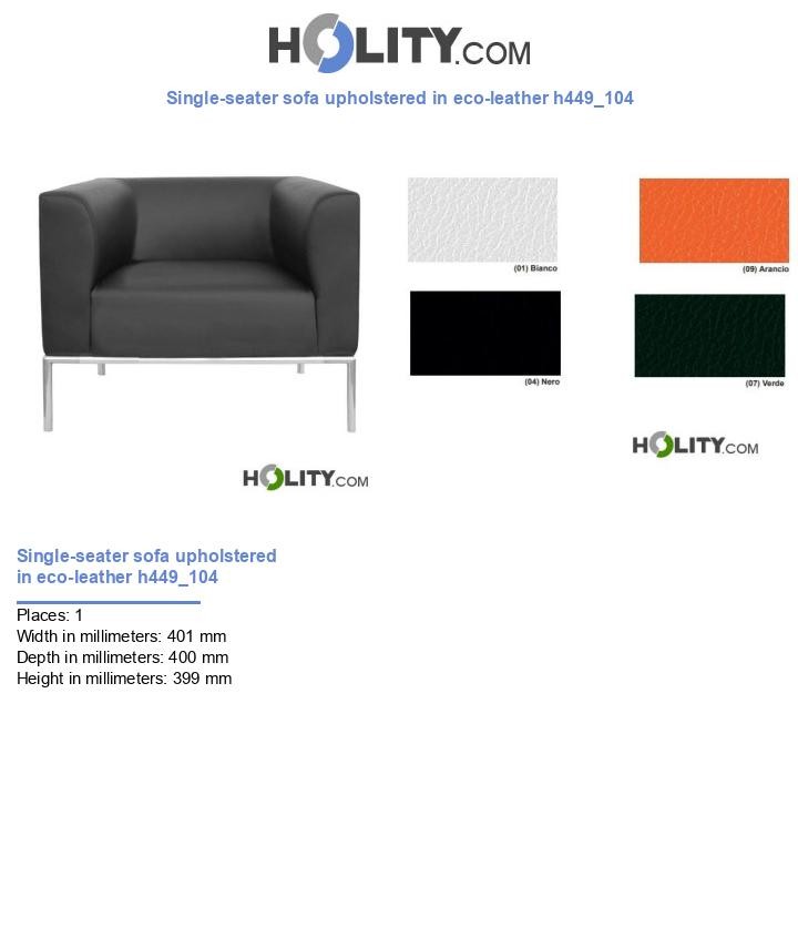 Single-seater sofa upholstered in eco-leather h449_104