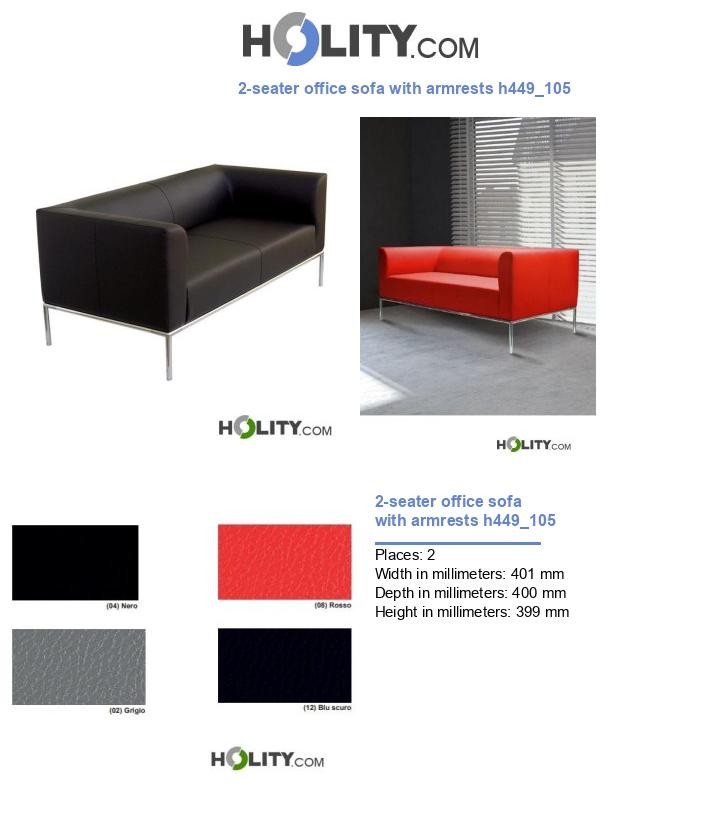 2-seater office sofa with armrests h449_105