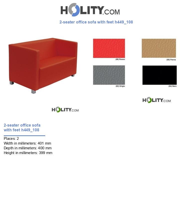 2-seater office sofa with feet h449_108