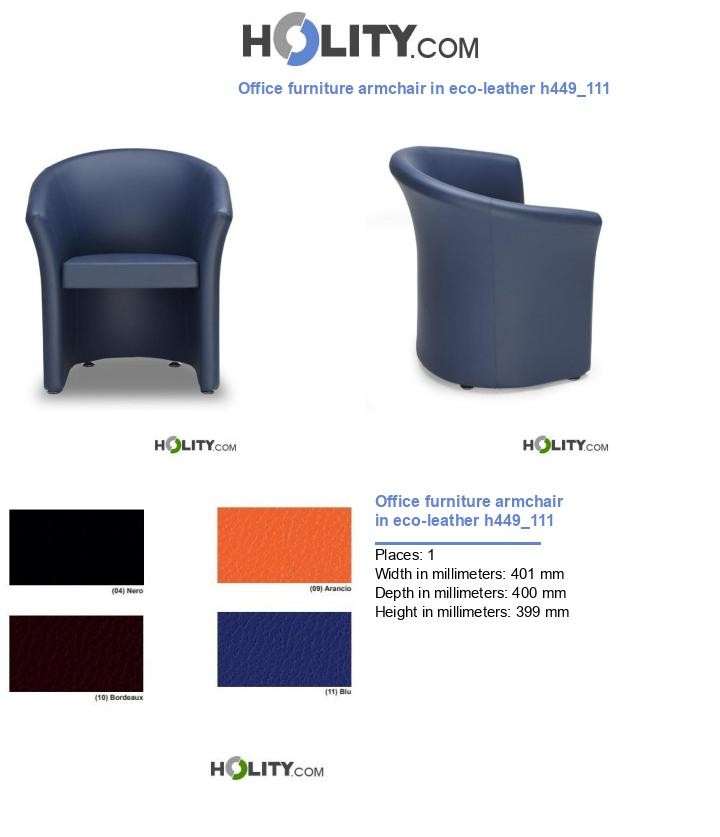 Office furniture armchair in eco-leather h449_111