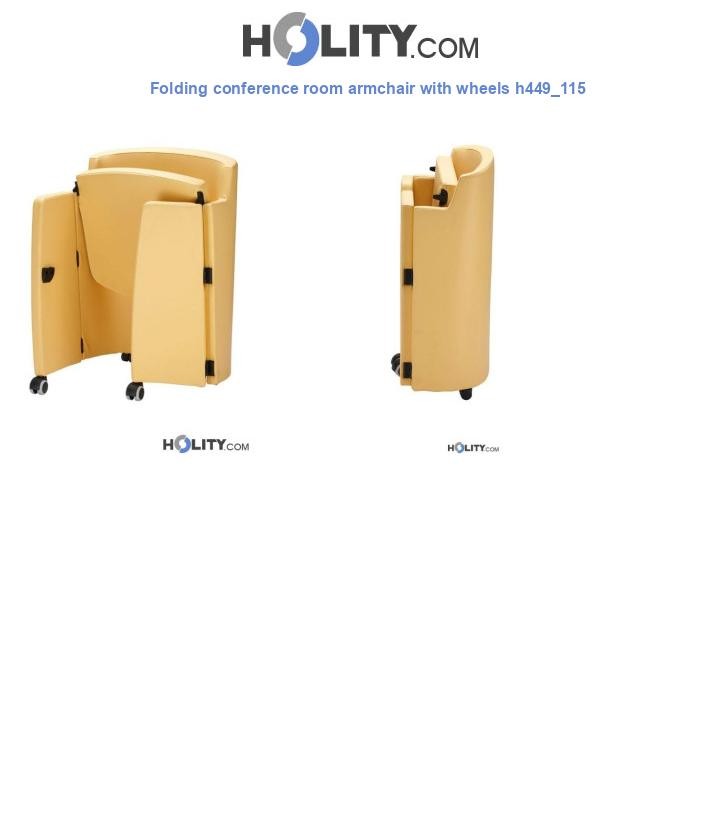 Folding conference room armchair with wheels h449_115