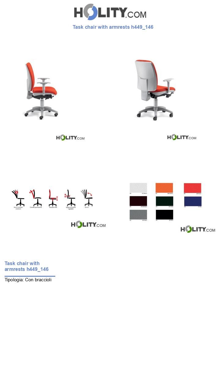 Task chair with armrests h449_146