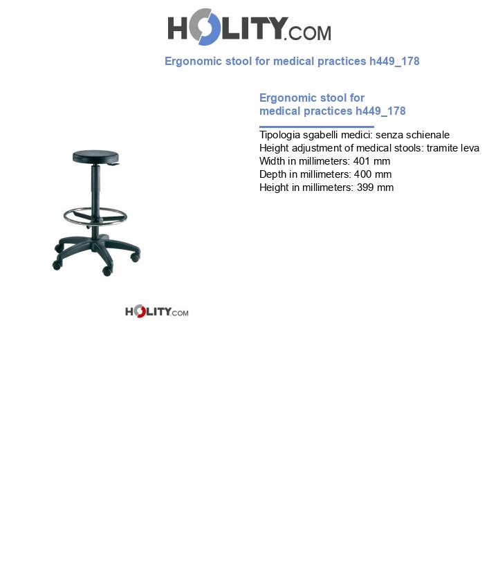 Ergonomic stool for medical practices h449_178